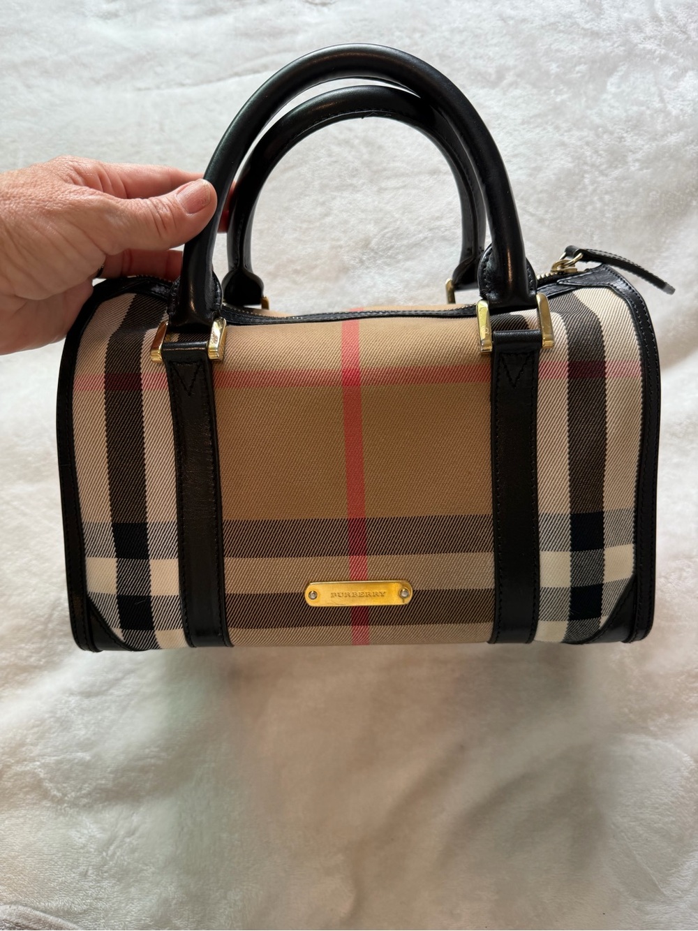 Burberry Boston haymarket canvas satchel bag - Picture 2 of 16